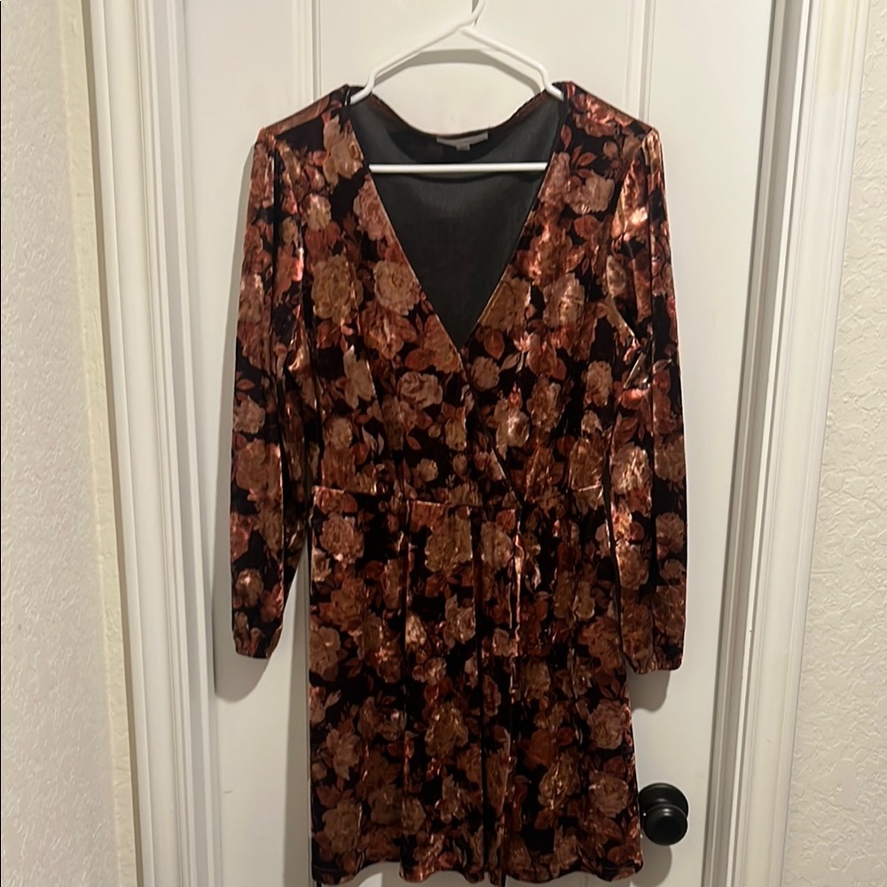 Elegant Floral Velvet Dress